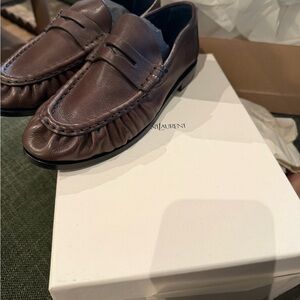 Saint Laurent Chocolate Leather Slip-Ons
